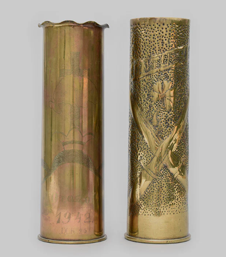 A Pair Of Eastern Front Trench Art Brass Shells