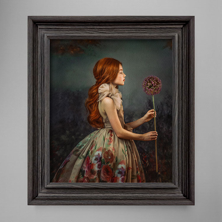 "Girl with Flower" by Jane Austin, Acrylic on Board, c.1890