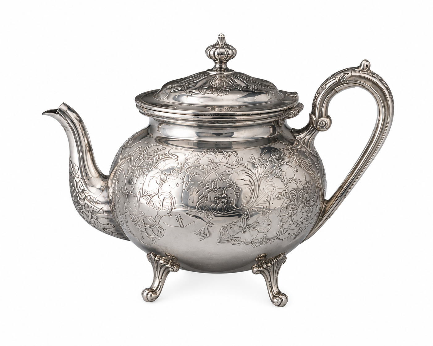 A Lovely Victorian Silver Teapot, c.1890