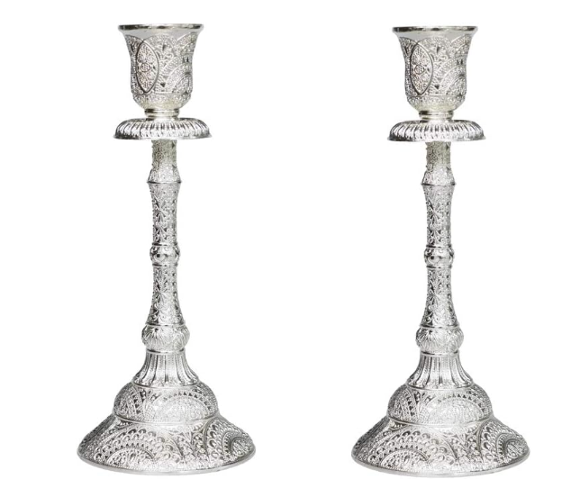 A Pair of 19th Century Silver Candlesticks, by Fabre