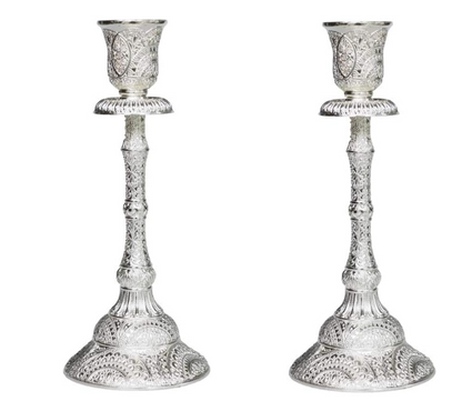 A Pair of 19th Century Silver Candlesticks, by Fabre
