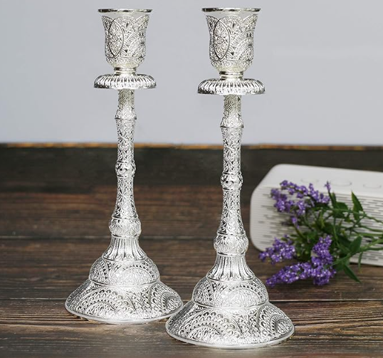 A Pair of 19th Century Silver Candlesticks, by Fabre