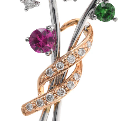 The Francine Brooch: 18kt White & Yellow Gold Floral Brooch